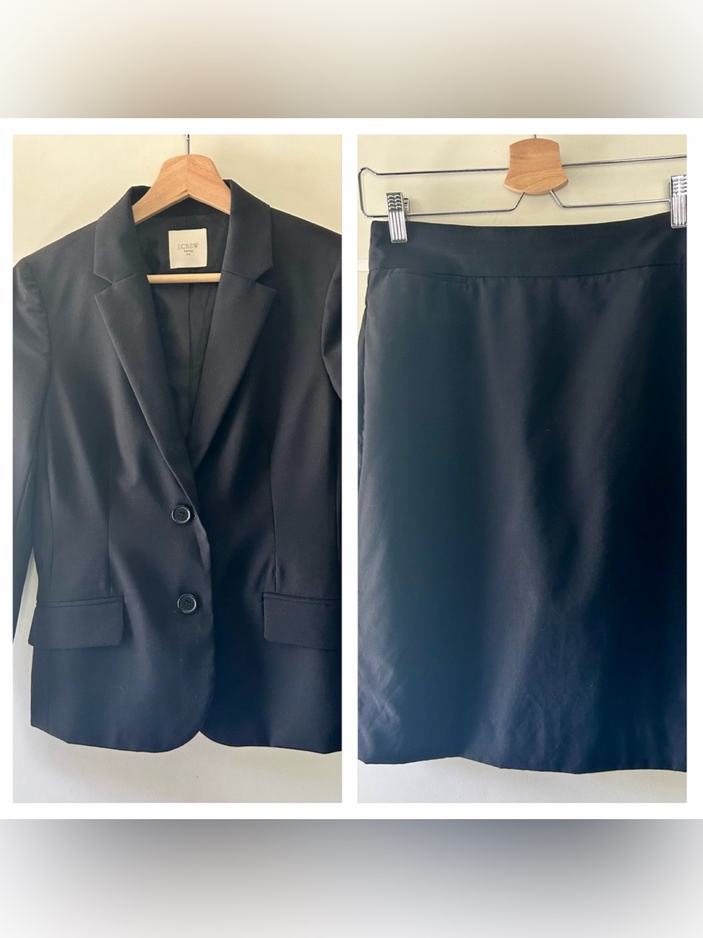 J. Crew Black Two-Piece Blazer and Pencil Skirt Set